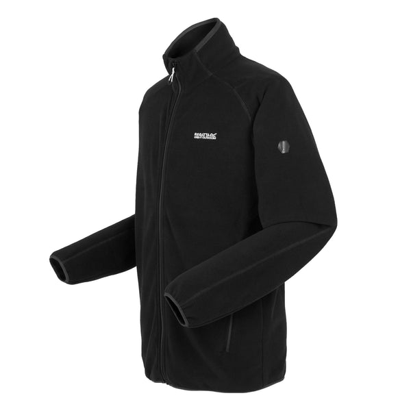 Regatta Mens Hadfield Full Zip Fleece-BLACK