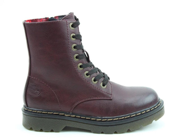 Heavenly Feet Ladies Justina 2 Vegan Friendly Side Zip Boot-BURGUNDY