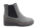 Heavenly Feet Ladies Vegan Friendly Low Wedge Ottavia Ankle Boot-GREY