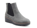 Heavenly Feet Ladies Vegan Friendly Low Wedge Ottavia Ankle Boot-GREY