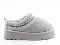 Heavenly Feet Ladies Vegan Friendly Platform Cosetto Back-in Slipper-GREY