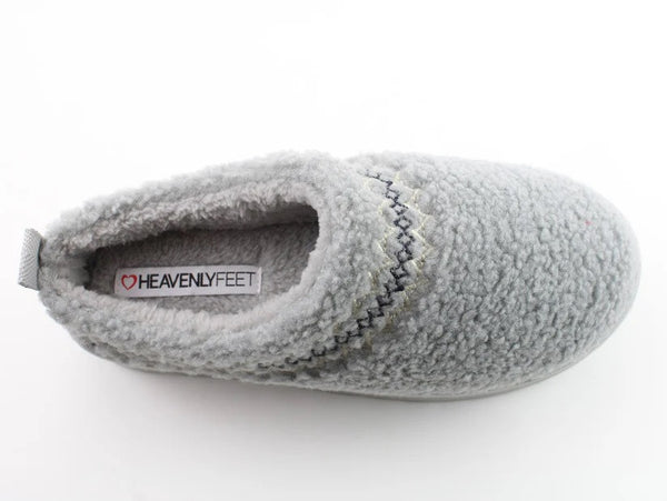 Heavenly Feet Ladies Vegan Friendly Platform Cosetto Back-in Slipper-GREY