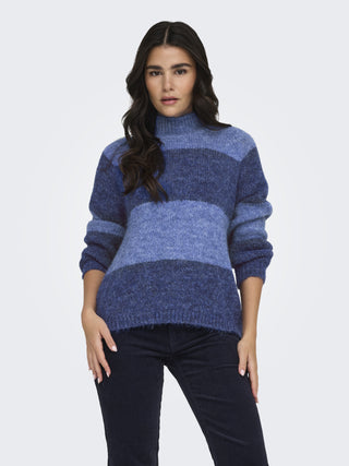 JDY Ladies Zoey Long Sleeve Raglan Pullover-BLUE