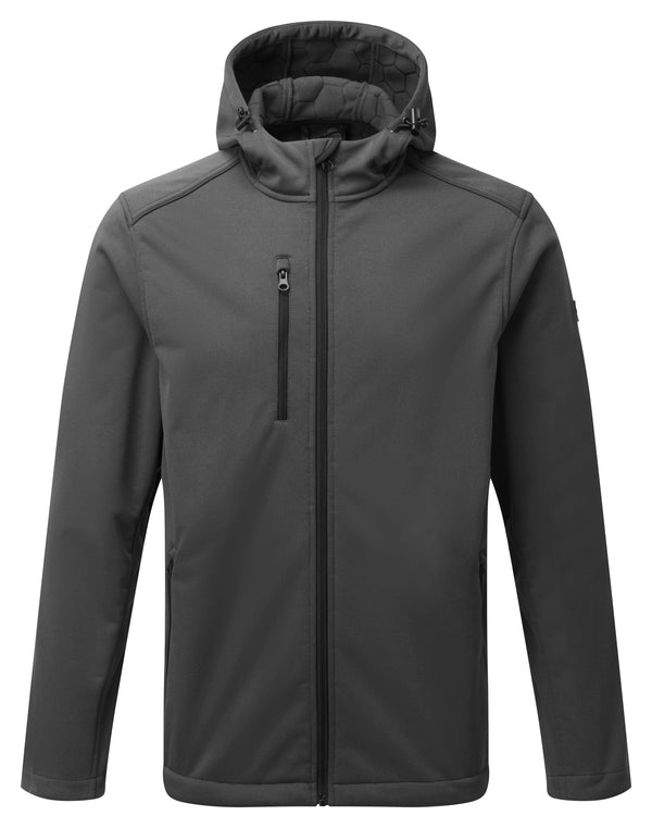 Tuff Stuff Hale Mens Waterproof Breathable Fleece Lined Hooded Softshell Work Jacket -GREY