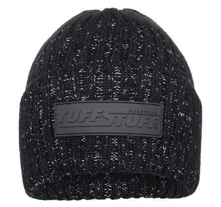 Tuff Stuff Mens Reflective Yarn Logo Knit Chunky Work Beanie