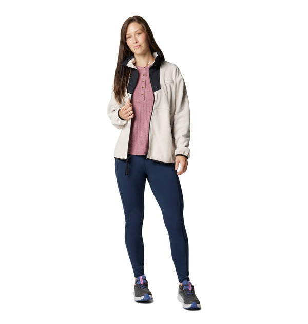 Columbia Ladies Sequoia Grove Regular Fit Cropped Full Zip Fleece - STONE