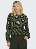 JDY Ladies Lorraine Regular Fit Long Sleeved Knit Pullover-MOSS