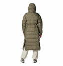 Columbia Ladies Pike Lake II Long relaxed Fit Insulated Hooded Jacket -STONE GREEN