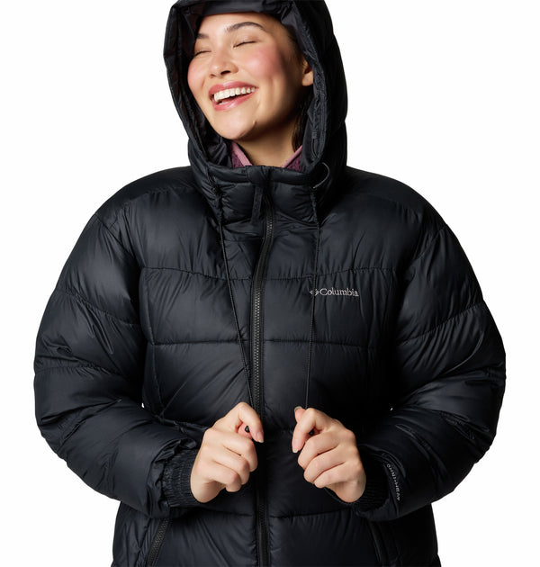 Columbia Ladies Pike Lake II Long relaxed Fit Insulated Hooded Jacket -BLACK