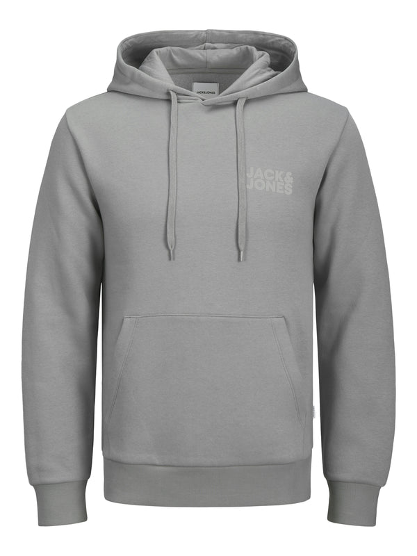 Jack & Jones Mens Logo Standard Fit Hoody -GREY