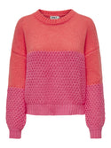 ONLY Ladies Rose Regular Fit Block Knit-CORAL