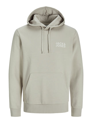 Jack & Jones Mens Logo Standard Fit Hoody -MOONBEAM