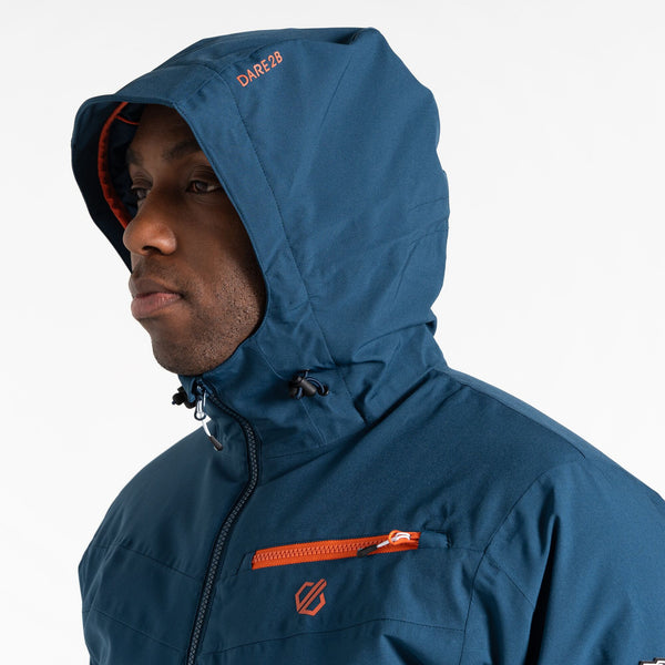 Dare2b Mens Eagle II Waterproof Breathable Stretch Ski Jacket-DARK DENIM - Borderland Muff