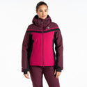 Dare2b Ladies Flurry Waterproof Breathable Stretch Ski Jacket-BERRY