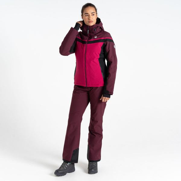 Dare2b Ladies Flurry Waterproof Breathable Stretch Ski Jacket-BERRY