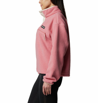 Columbia Ladies Helvetia II Cropped Half Snap Regular Fit Fleece-PINK