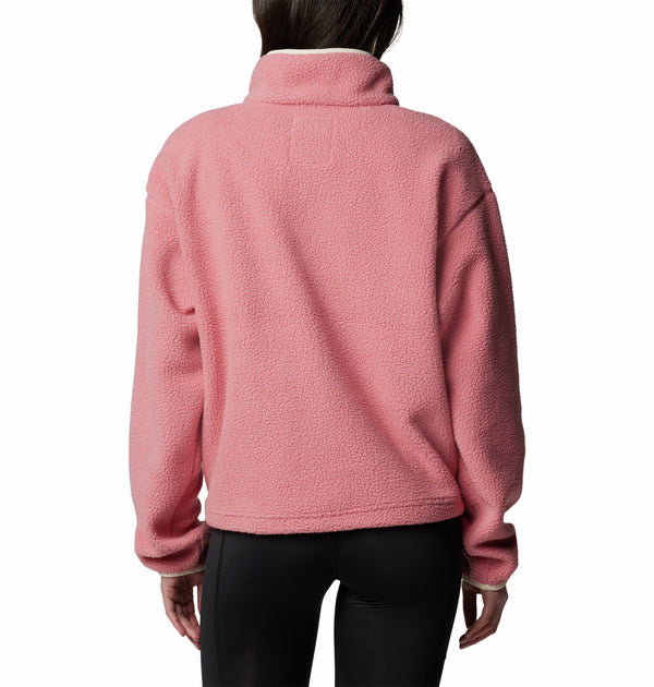 Columbia Ladies Helvetia II Cropped Half Snap Regular Fit Fleece-PINK