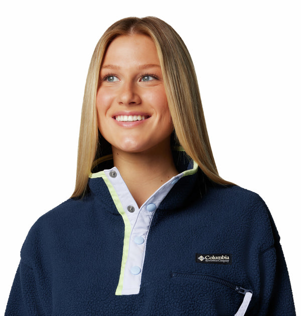 Columbia Ladies Helvetia II Cropped Half Snap Regular Fit Fleece-NAVY