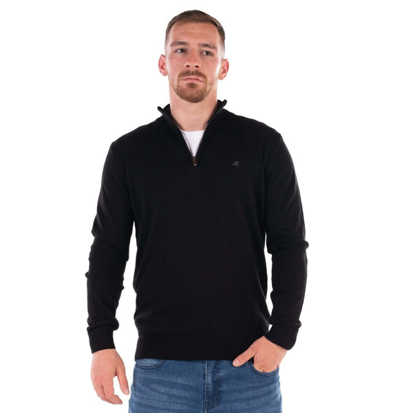 Mineral Mens ALTIS Half Zip Sweatshirt-BLACK