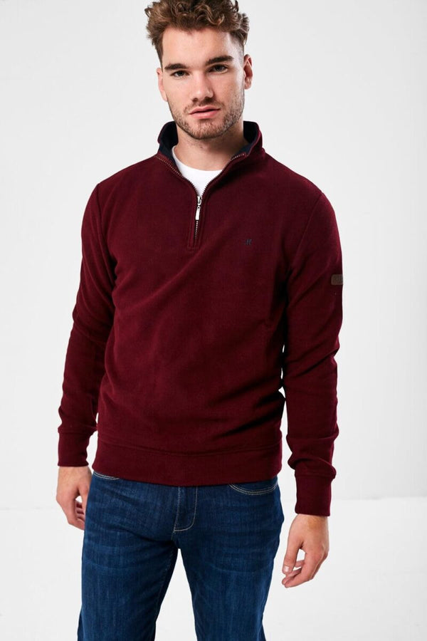 Mineral Mens KENTUCKY Half Zip Sweatshirt - BURGUNDY