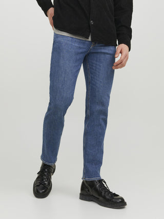 Buy blue-den-lng Jack &amp; Jones Mens Clark 379 Regular Fit Jeans