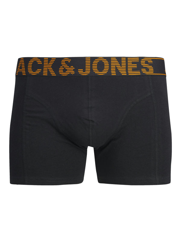 Jack & Jones Mens 3 Pack Danny Comfort Stretch Trunks-BLACK