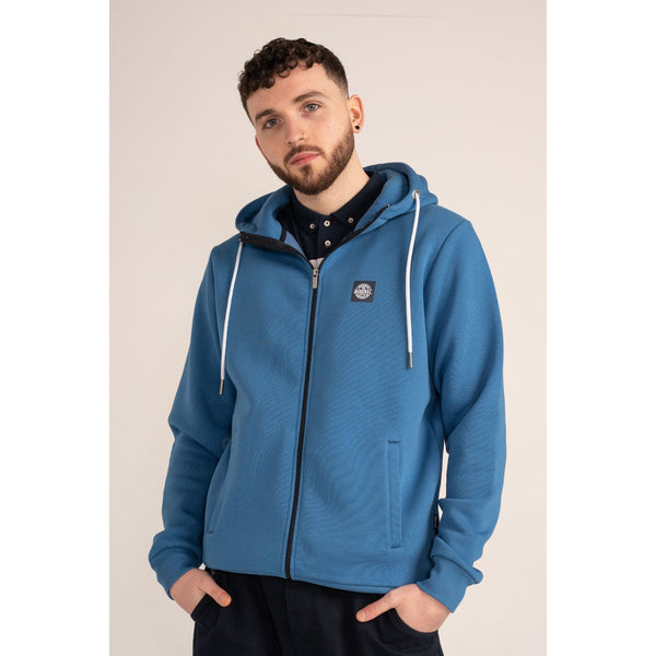 Mineral Mens Full Zip Hooded Fleece-BLUE