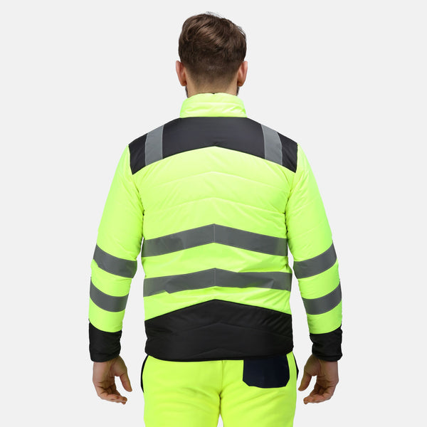 Regatta Mens Pro Hi Vis Thermal Work Jacket-HIVIZ YELNVY