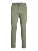 Jack & Jones Mens Marco Bowie Slim Fit Smart Casual Chino Trouser - Lichen-GREEN SHORT