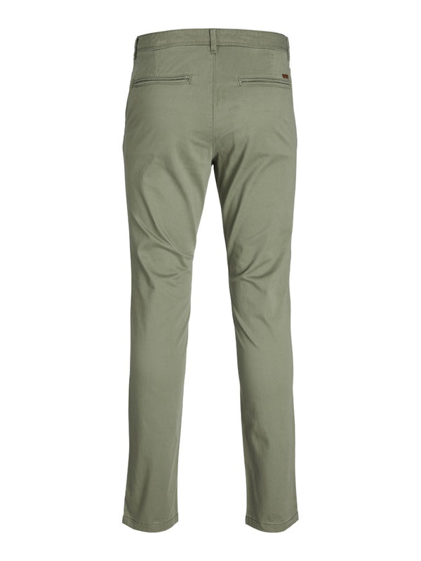 Jack & Jones Mens Marco Bowie Slim Fit Smart Casual Chino Trouser - Lichen-GREEN SHORT