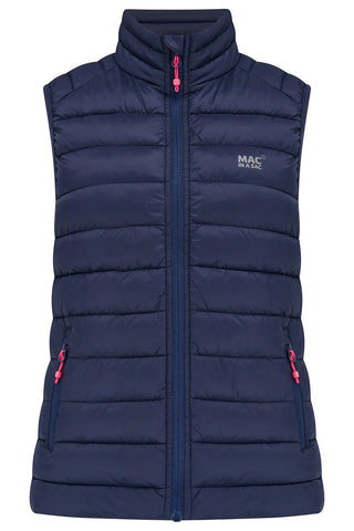 Mac in a Sac Ladies Thermolite Gilet – lightweight, water repellent, and packable bodywarmer for walking and commuting in navy