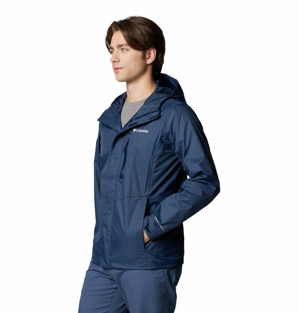 Columbia Mens Pouring Adventure Waterproof Breathable Packable Jacket-NAVY