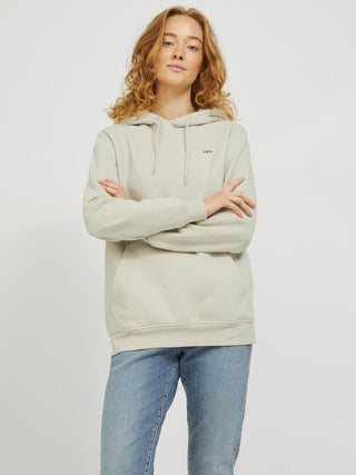 JJXX ladies Abbie Overhead Relaxed Fit Hooded Sweatshirt-MOONBEAM