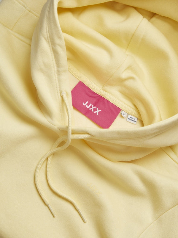 JJXX ladies Abbie Overhead Relaxed Fit Hooded Sweatshirt-VANILLA