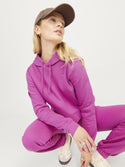 JJXX ladies Abbie Overhead Relaxed Fit Hooded Sweatshirt-FUCHSIA