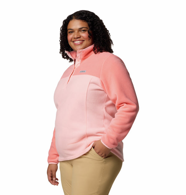 Columbia Ladies Benton Springs 1/2 Snap II Pull Over Fleece-PINK