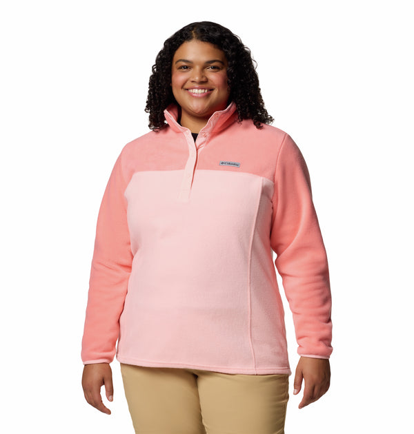 Columbia Ladies Benton Springs 1/2 Snap II Pull Over Fleece-PINK