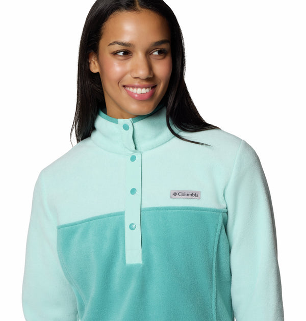 Columbia Ladies Benton Springs 1/2 Snap II Pull Over Fleece-TEAL