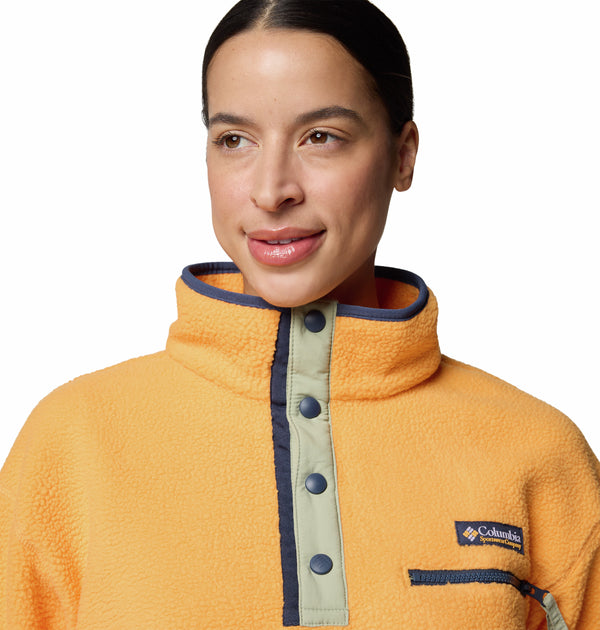 Columbia Ladies Helvetia II Cropped Half Snap Regular Fit Fleece-ORANGE