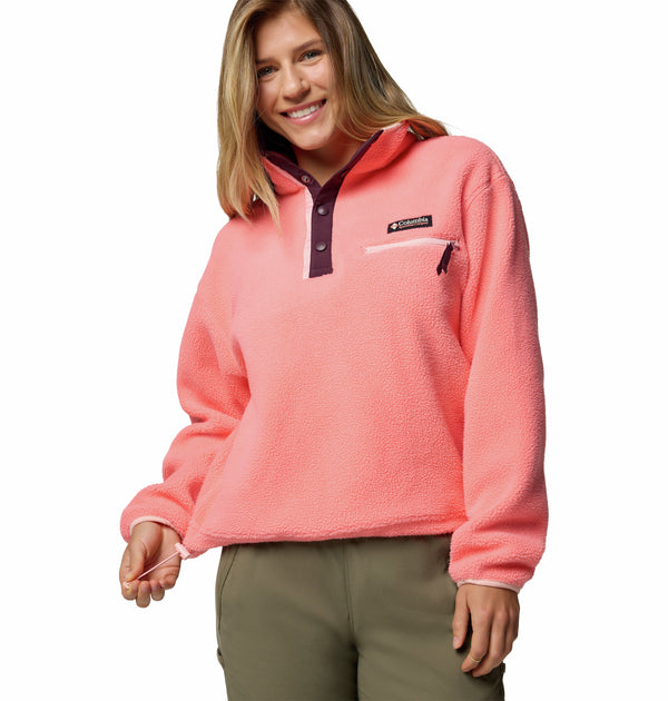 Columbia Ladies Helvetia II Cropped Half Snap Regular Fit Fleece-ROSE