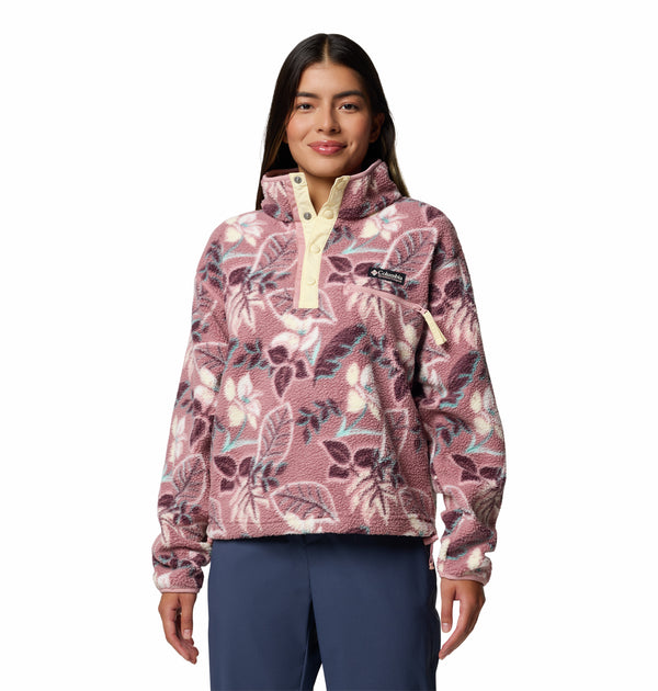 Columbia Ladies Helvetia II Cropped Half Snap Regular Fit Patterned Fleece-FIG