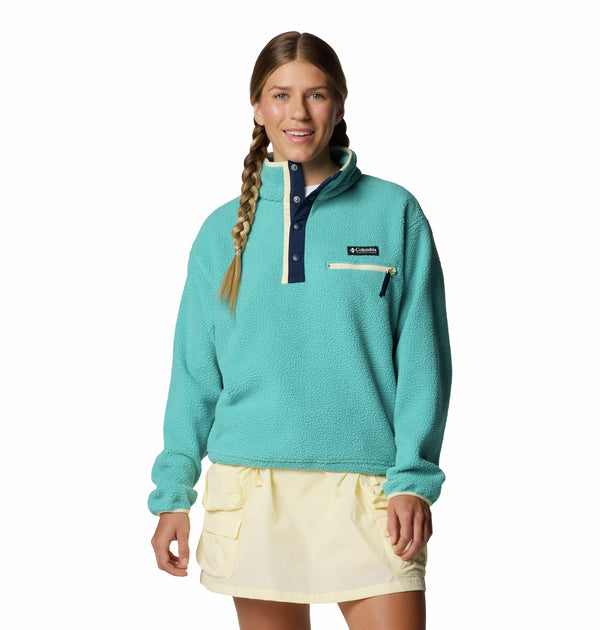 Columbia Ladies Helvetia II Cropped Half Snap Regular Fit Fleece-TEAL