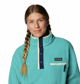 Columbia Ladies Helvetia II Cropped Half Snap Regular Fit Fleece-TEAL