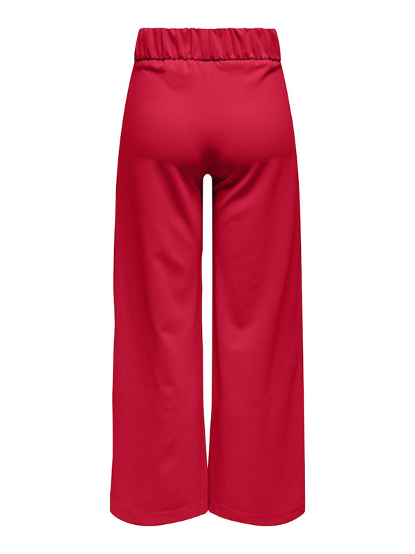 JDY Geggo Wide Leg Elasticated Waist Trousers 32" leg-RED