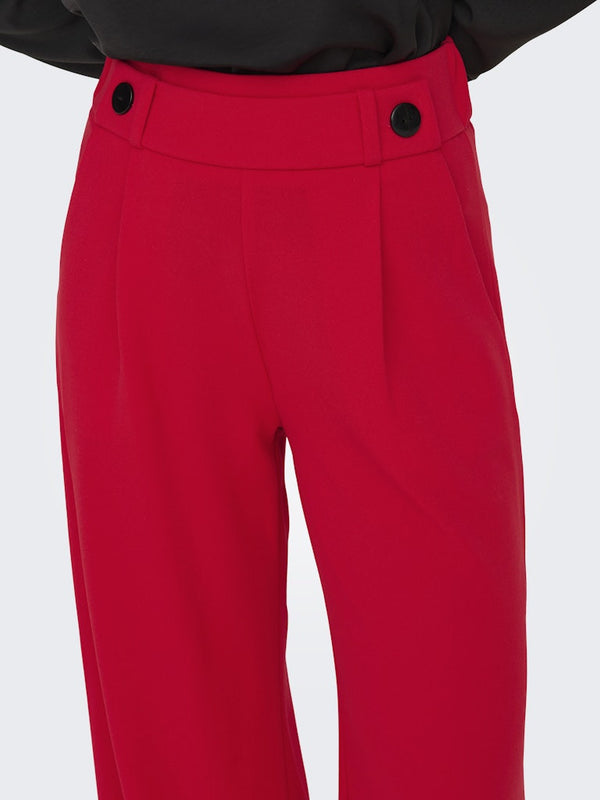 JDY Geggo Wide Leg Elasticated Waist Trousers 32" leg-RED