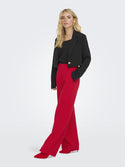 JDY Geggo Wide Leg Elasticated Waist Trousers 32" leg-RED