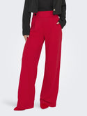 JDY Geggo Wide Leg Elasticated Waist Trousers 32" leg-RED