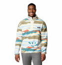 Columbia Mens Helvetia II Regular Fit Printed Half Snap Fleece-CHALK