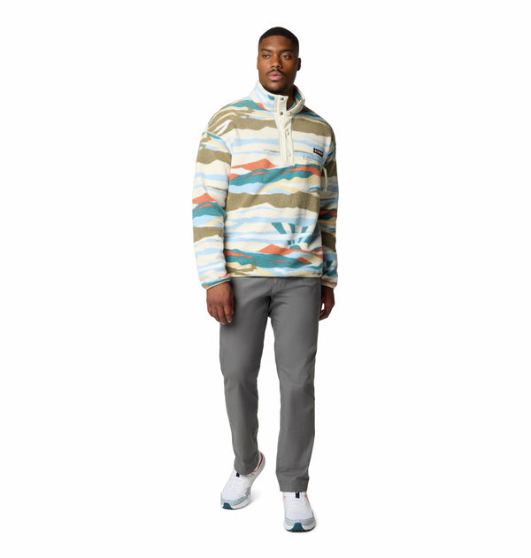 Columbia Mens Helvetia II Regular Fit Printed Half Snap Fleece-CHALK