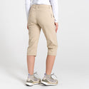 Craghoppers Ladies Kiwi Pro II Crop Stretch Water Repellent Sun Protective Quick Dry Trousers-SAND